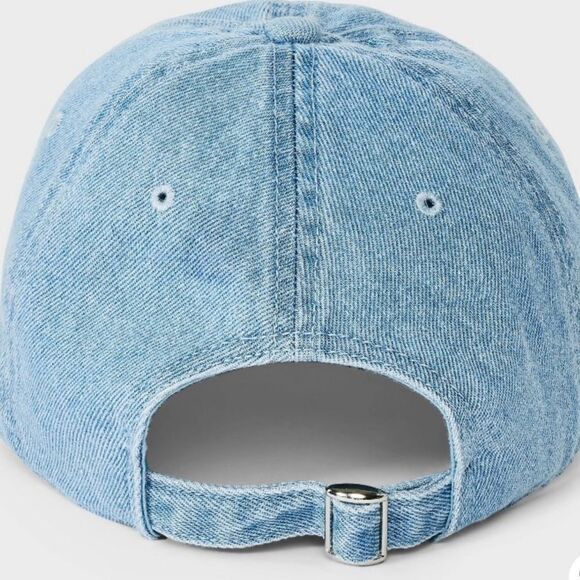 MIGHTY FINE OS UNISEX Vintage Blue Wash Denim Dog Embroidered Baseball Cap - Picture 2 of 12